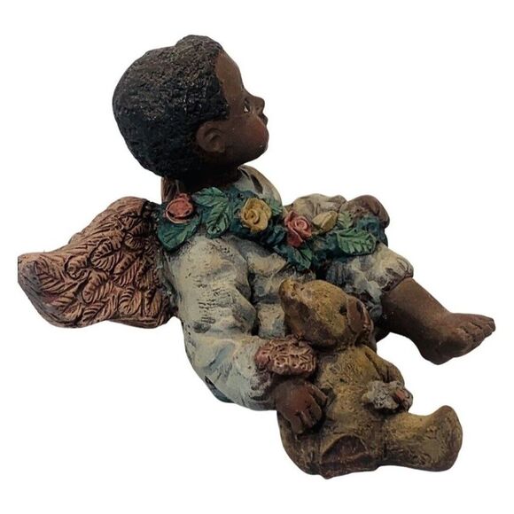 Vintage Sarah’s Attic African American Boy Angel Figurine May Enos 3633 #415 - Picture 3 of 6